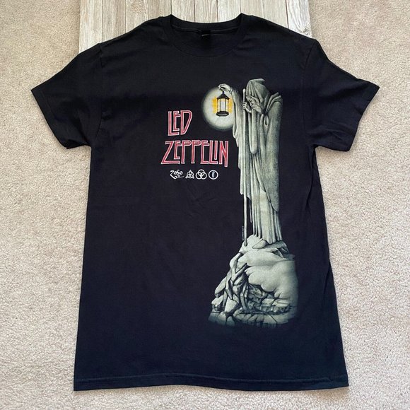 Led Zeppelin M Hermit Stairway To Heaven Graphic Band Tee T-Shirt 70s Rock Music - Picture 1 of 10